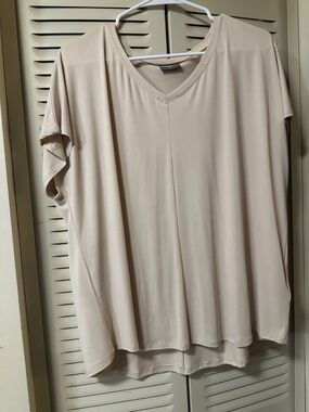 Everyday V-Neck Short Sleeve Tee in Light Beige